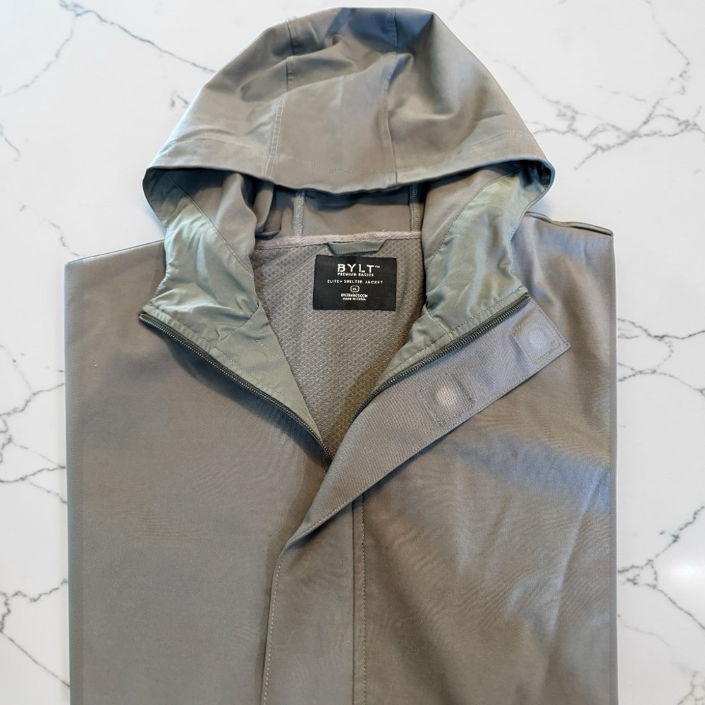 BYLT Men’s Premium Basics Grey Hooded Elite+ Shelter Jacket Size XL - Picture 3 of 12